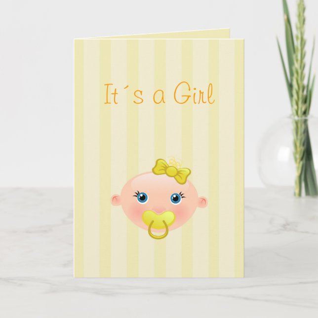 Es un chica - tarjeta de felicitación de la (Anverso)