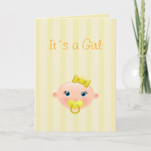 Es un chica - tarjeta de felicitación de la