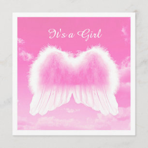 Es un chica, tarjeta plana, sobre blanco