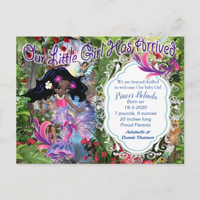 Es un Chica - Una tarjeta postal para el bebé de l (Anverso)