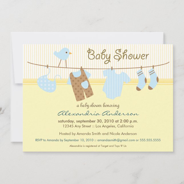 ¡Es un chico! Invitación de Baby Shower en línea d (Anverso)