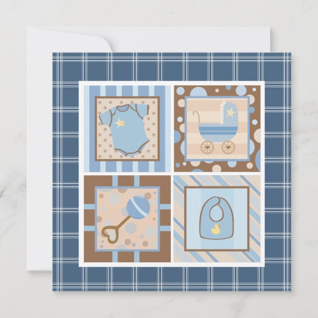 ¡Es un chico! Invitaciones a la ducha para bebés (Anverso)
