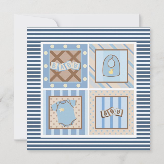 ¡Es un chico! Invitaciones a la ducha para bebés (Anverso)