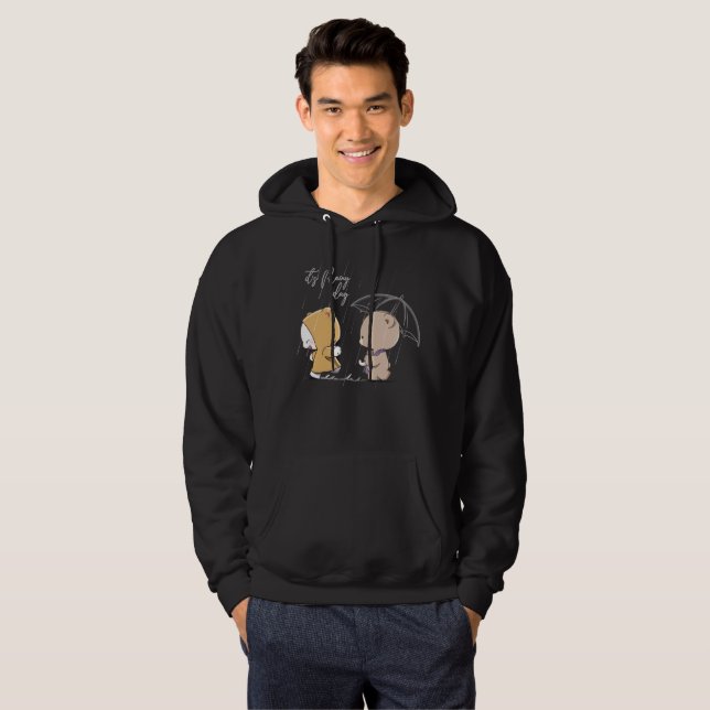 Es un día lluvioso | Sudadera con capucha para hom (Anverso completo)