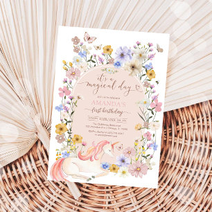 Es un día mágico Invitación de cumpleaños de flore