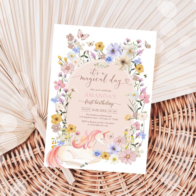 Es un día mágico Invitación de cumpleaños de flore (Subido por el creador)