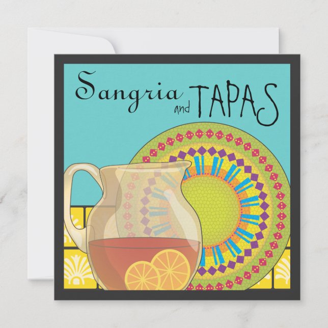 ¡Es un fiesta de los Tapas! Invitación feliz de la (Anverso)