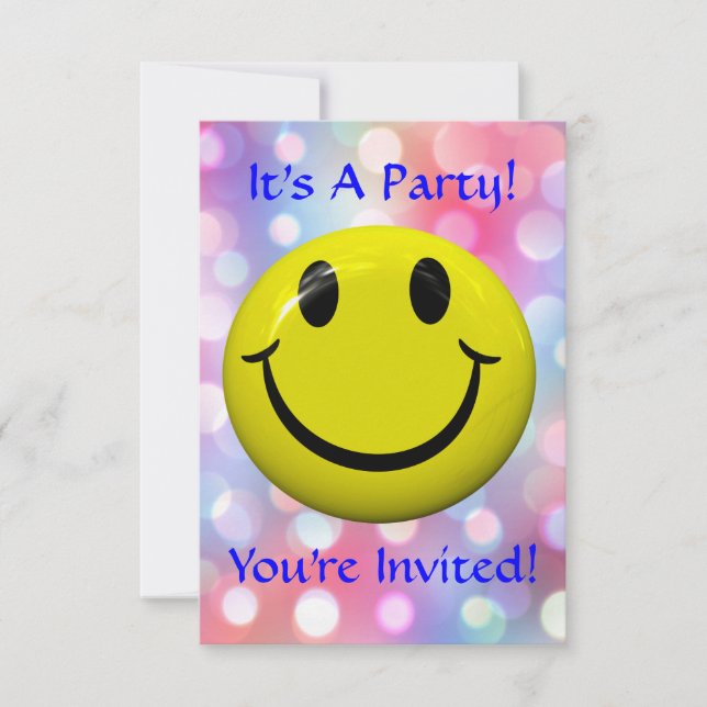¡Es un fiesta! Diversión, invitación colorida (Anverso)