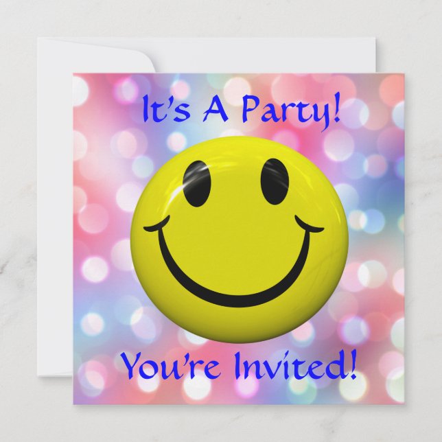 ¡Es un Fiesta! Invitación de diversión feliz cara (Anverso)
