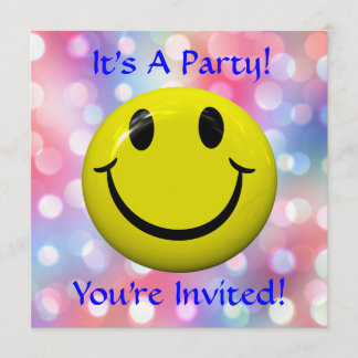 ¡Es un Fiesta! Invitación de diversión feliz cara