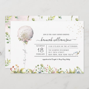 Es un globo Chica  Invitación de Baby Shower