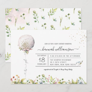 Es un globo de niña   Invitación para baby shower