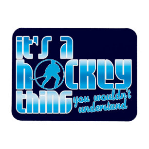 Es un imán de hockey sobre hierba