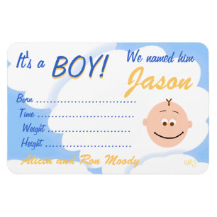 Es un imán de Invitación de Personalizable de niño