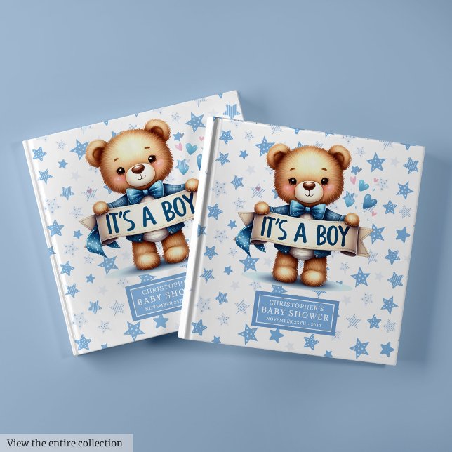 Es un libro de invitado para niños con ducha para  (It’s a boy baby shower guest book to sign in)
