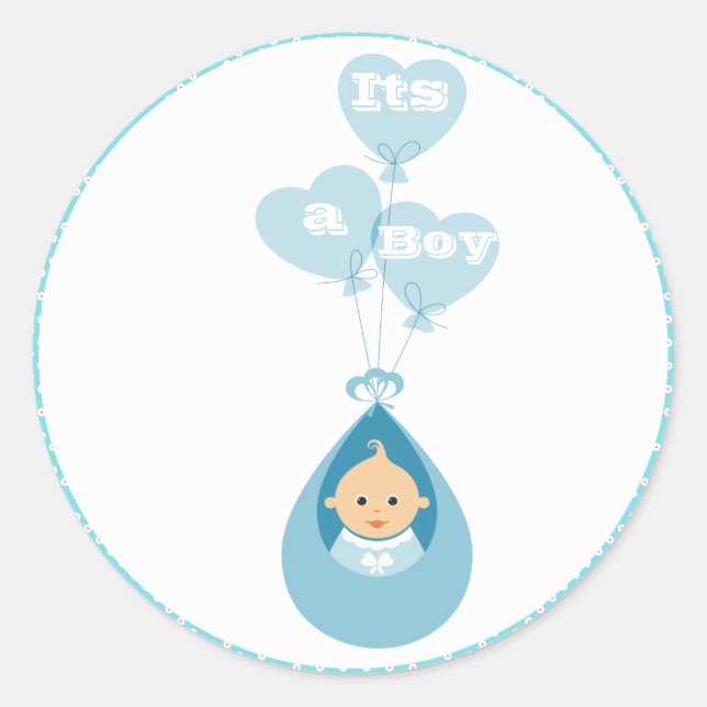 Es un muchacho Pegatina de Baby Shower (Anverso)