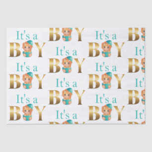 Es un niño ducha de bebé Papel de envolver dinosau