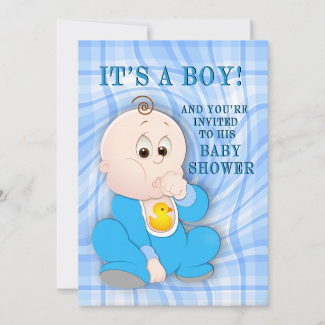 Es un niño - Invitación a Baby Shower (Anverso)