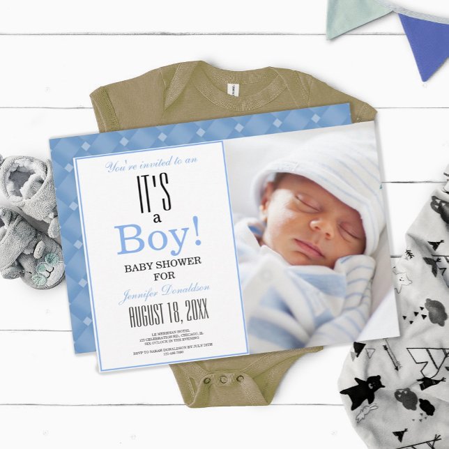 ¡Es un niño! Invitación a la foto de Baby Shower a (Subido por el creador)