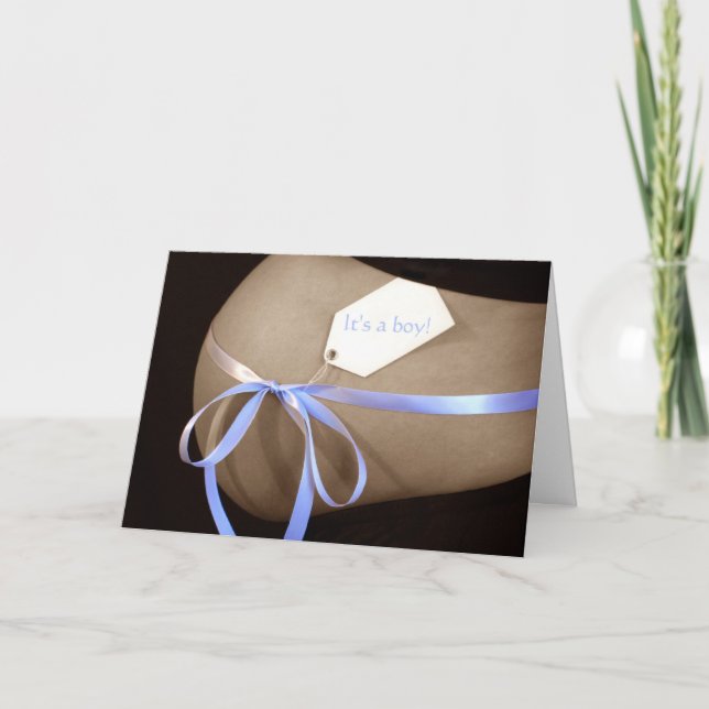 "¡Es un niño!" Invitación de Baby Shower (Anverso)