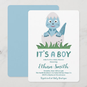 Es un niño Invitación de Baby Shower de Dinosaurio