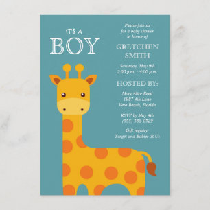 Es un Niño Invitación de Cumpleaños de Jirafa Dulc
