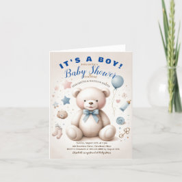 Es un niño lindo oso de peluche tarjeta de Invitac