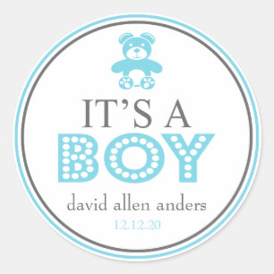 Es un niño Pegatina de Favor del Oso de Teddy (chi