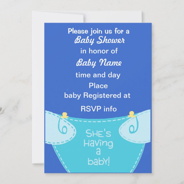 Es un niño: Salva la invitación de Baby Shower a l (Anverso)
