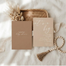es un niño Tarjeta de Invitación a Baby Shower Mod
