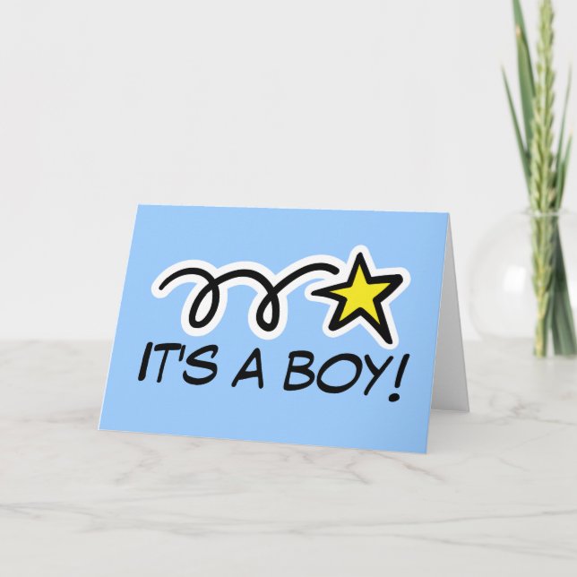 Es un niño - Tarjeta de saludo para el recién naci (Anverso)