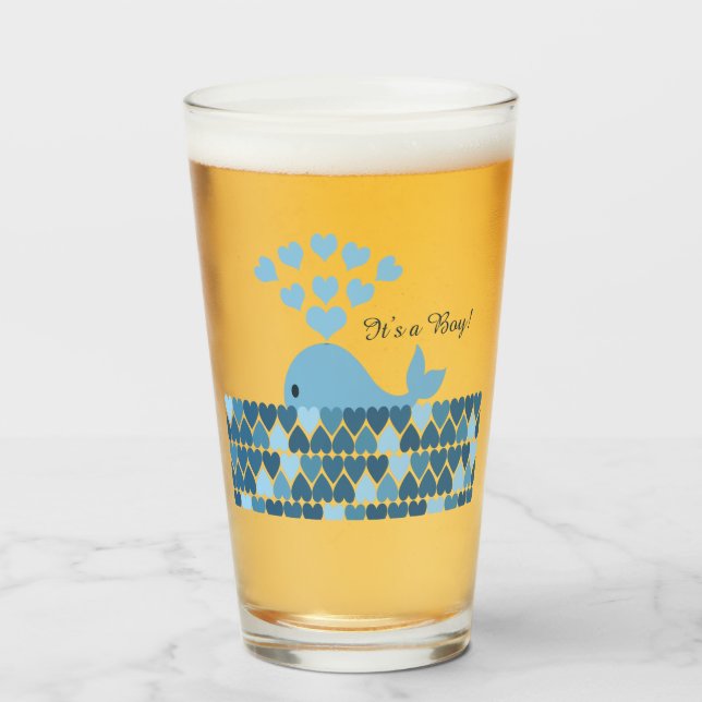 Es un niño, una ballena azul y corazones. (Anverso (lleno))