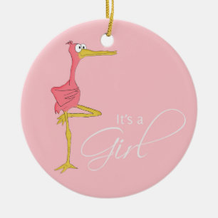 Es un ornamento de la cigüeña del chica