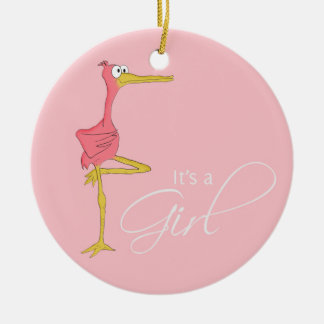 Es un ornamento de la cigüeña del chica