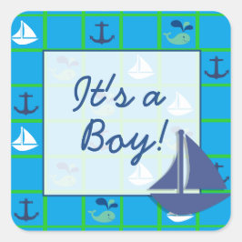 Es un Pegatina de Baby Shower de Boy Nautical