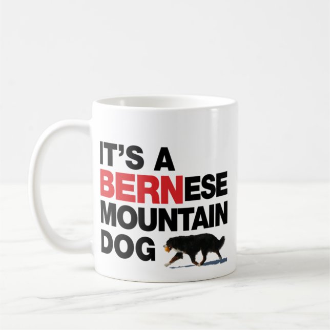 Es un perro de BERNese Mtn, no una taza NEGRA de (Izquierda)
