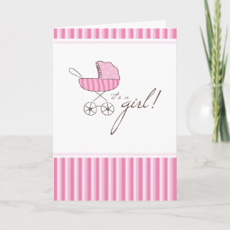 Es un Stroller Chica | Tarjeta de invitación Baby 
