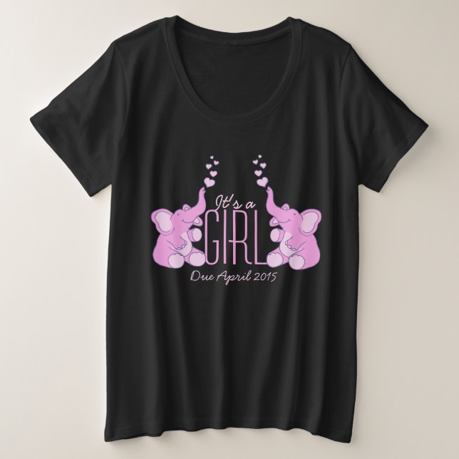 Es un tee de maternidad de elefantes del corazón c (Anverso del diseño)