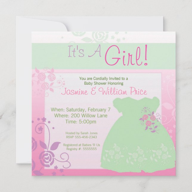 Es un vestido de paño de invitación Chica a Baby S (Anverso)