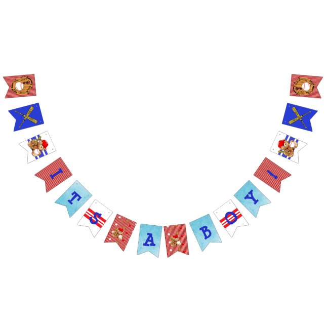 Es una bandera temática de Baby Shower del béisbol (Todo)