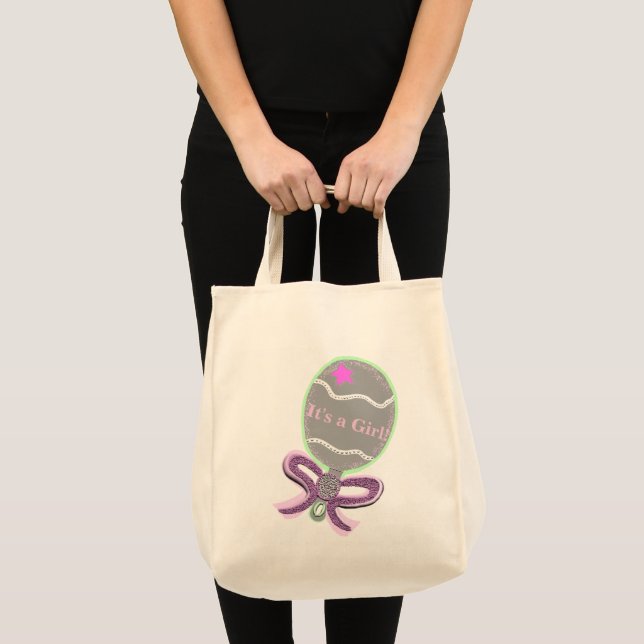 Es una bolsa de tote para bebé rosado Chica (Anverso (producto))