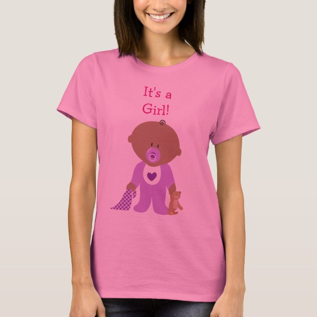 Es una camiseta Chica morada vestida de bebé (Anverso)