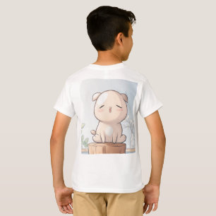 Es una camiseta con un perro lindo.