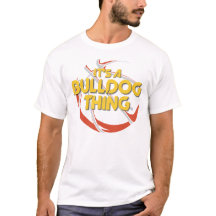 Es una camiseta de baloncesto de Bulldog