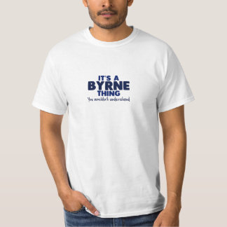 Es una camiseta del apellido de la cosa de Byrne