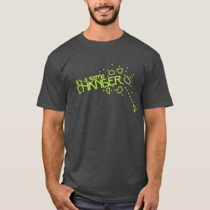 Es una camiseta gráfica retra del verde del