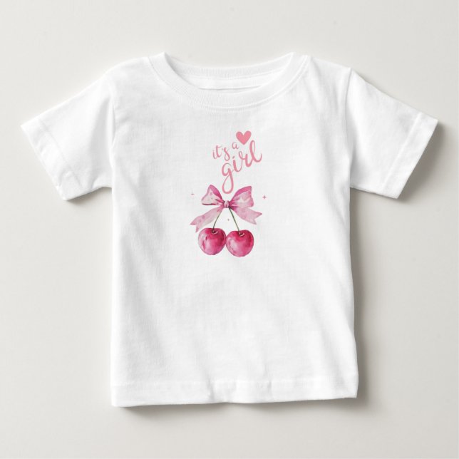 Es una camiseta para el bebé de cerezo Chica (Anverso)