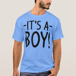 Es una camiseta reveladora de género masculino