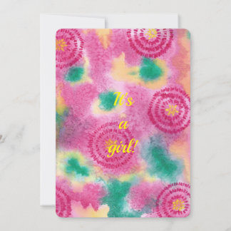 Es una chica acuarela bebé invitaciones a la ducha