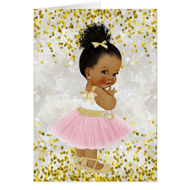 Es una Chica afro-novia bebé Ballerina Baby Shower (Frente)